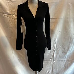 Wilfred Black Long Sleeve Knit Dress, Style Cove